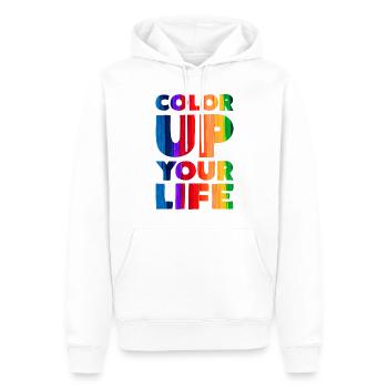 Color Up Your Life Colorful - Men’s Premium Organic Hoodie - white - Front - Nico (187cm)