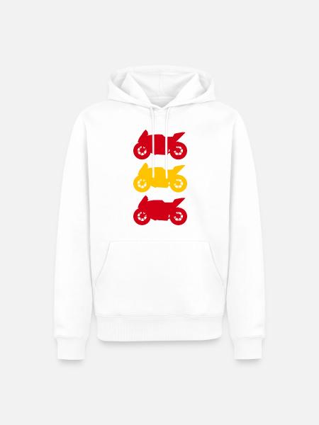 Motorcycle Flag Spain - Men’s Premium Organic Hoodie - white