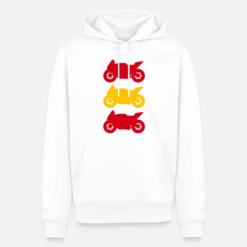Drapeau moto Espagne - Sweat à capuche Premium bio Homme - blanc