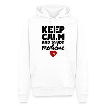 Keep Calm And Study Medicine - Männer Premium Bio Hoodie - Weiß - Vorne - Nico (187cm)