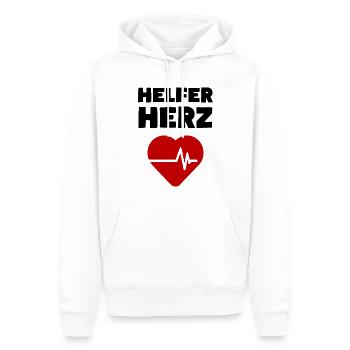 Helfer Herz - Männer Premium Bio Hoodie - Weiß - Vorne - Nico (187cm)