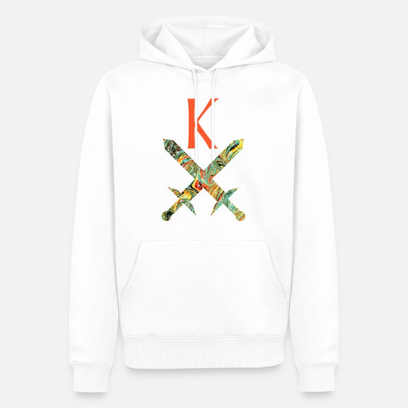 épées croisées e 200 k - Sweat à capuche Premium bio Homme - blanc