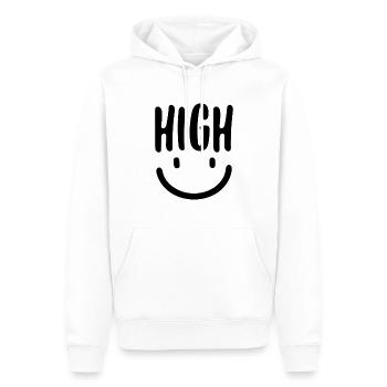 High Smile - Männer Premium Bio Hoodie - Weiß - Vorne - Nico (187cm)