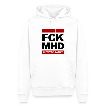 FCK MHD Ökologisch Nachhaltig - Männer Premium Bio Hoodie - Weiß - Vorne - Nico (187cm)