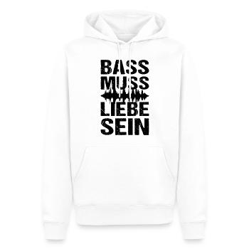 Bass Muss Liebe Sein Techno Musik - Männer Premium Bio Hoodie - Weiß - Vorne - Nico (187cm)