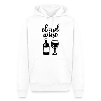 Cloud Vin Verre de vin Bouteille de vin Amateurs de vin - Sweat à capuche Premium bio Homme - blanc - Devant - Nico (187cm)