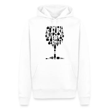 Vin Verre à vin Amateurs de vin - Sweat à capuche Premium bio Homme - blanc - Devant - Nico (187cm)