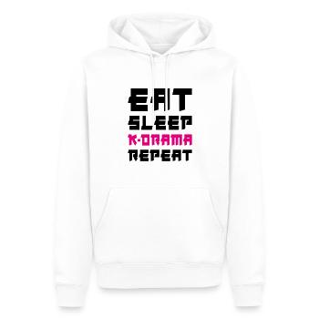 Eat Sleep K-Drama Repeat - Men’s Premium Organic Hoodie - white - Front - Nico (187cm)