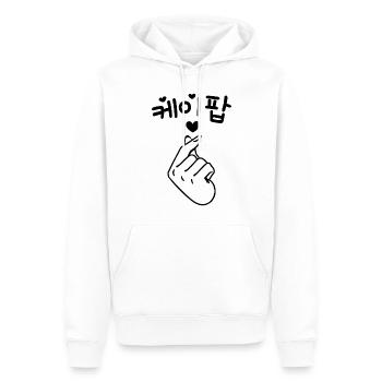 K-Pop Herz Fingerzeichen Kpop Musik Liebe - Männer Premium Bio Hoodie - Weiß - Vorne - Nico (187cm)
