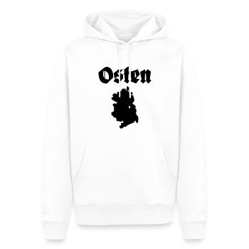 Osten DDR Ostdeutschland Karte - Männer Premium Bio Hoodie - Weiß - Vorne - Nico (187cm)
