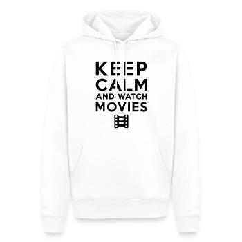 Restez calme et regardez des films - Sweat à capuche Premium bio Homme - blanc - Devant - Nico (187cm)