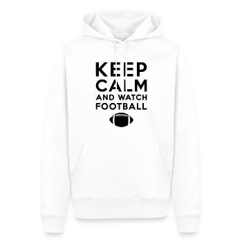 Restez calme et regardez le football américain - Sweat à capuche Premium bio Homme - blanc - Devant - Nico (187cm)