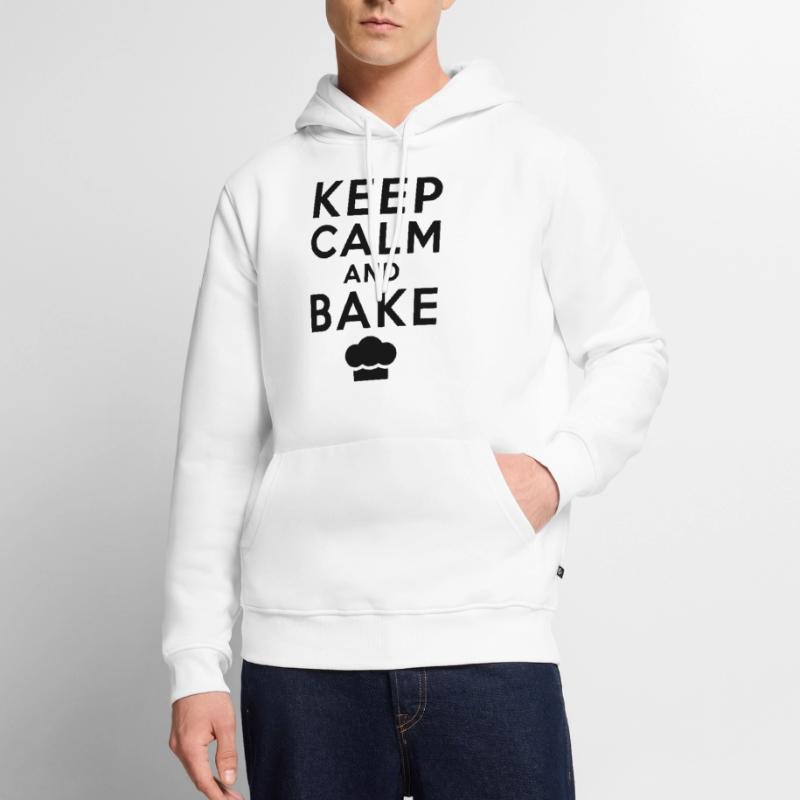 Keep Calm And Bake Backen Männer Premium Bio Hoodie