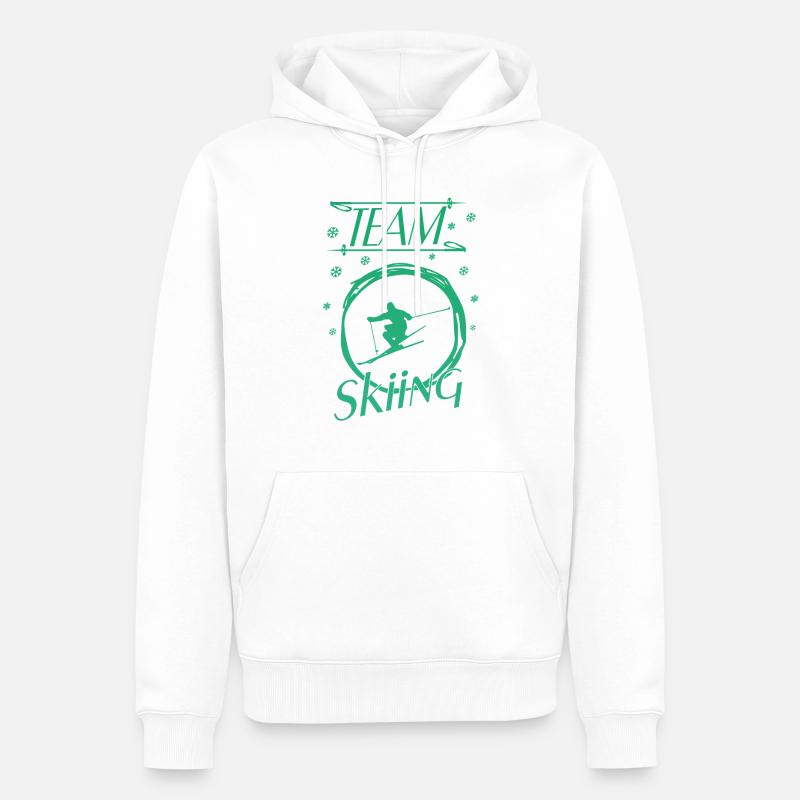 Skiing - Männer Premium Bio Hoodie - Weiß