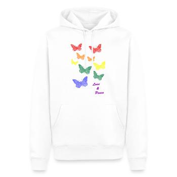 Lgbtq, Love is love, Pride Month, Butterflies - Männer Premium Bio Hoodie - Weiß - Vorne - Nico (187cm)
