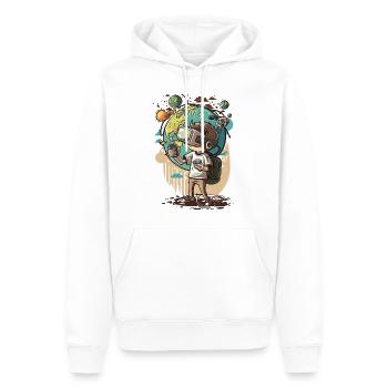 Visionnaire virtuel - Sweat à capuche Premium bio Homme - blanc - Devant - Nico (187cm)