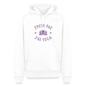 J'peux pas J'ai Yoga - Sweat à capuche Premium bio Homme - blanc - Devant - Nico (187cm)