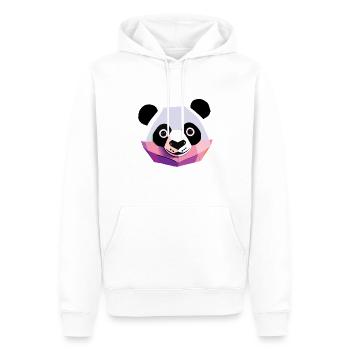 Panda Low Poly - Sweat à capuche Premium bio Homme - blanc - Devant - Nico (187cm)