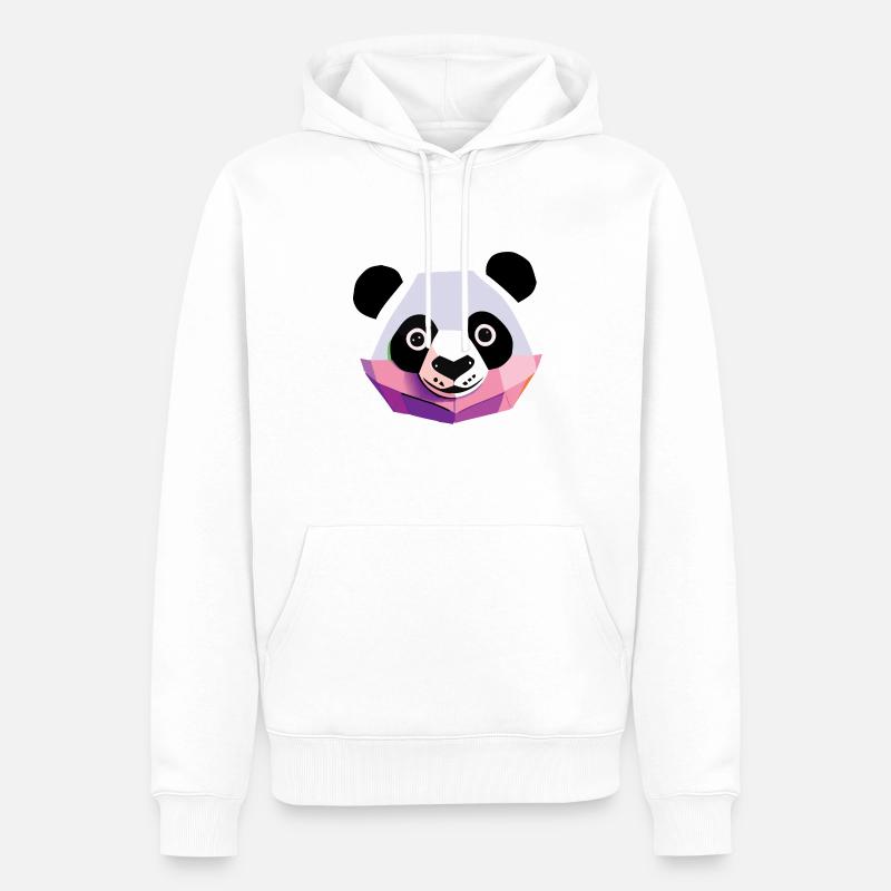 Panda Low Poly - Sweat à capuche Premium bio Homme - blanc