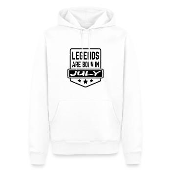 Legends are born in July - Männer Premium Bio Hoodie - Weiß - Vorne - Nico (187cm)