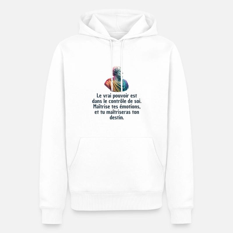 T-shirts Stoïcisme : L'inspiration à portée de soi - Sweat à capuche Premium bio Homme - blanc
