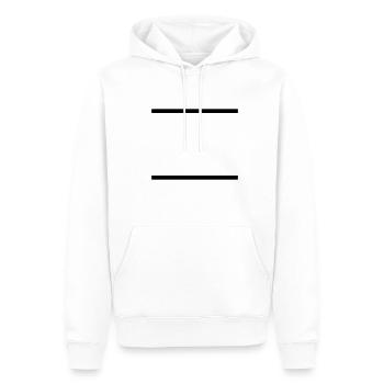 Lignes / / slash / / double ligne / / double / / - Sweat à capuche Premium bio Homme - blanc - Devant - Nico (187cm)