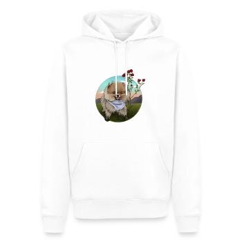 Pomeranian Puppy Motiv Zeichnung - Männer Premium Bio Hoodie - Weiß - Vorne - Nico (187cm)