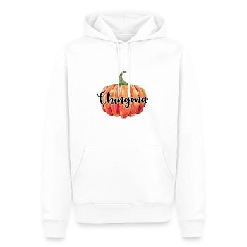 Chingona Kürbis - Männer Premium Bio Hoodie - Weiß - Vorne - Nico (187cm)