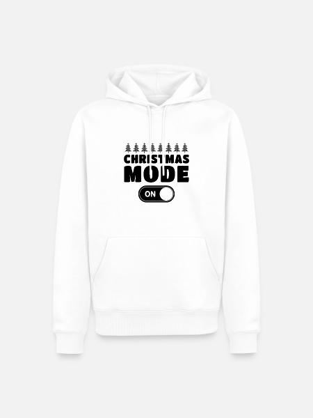 Weihnachtsmodus Ein - Männer Premium Bio Hoodie - Weiß