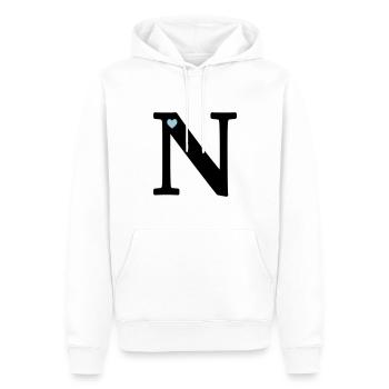 Buchstabe N Anfangsbuchstabe - Männer Premium Bio Hoodie - Weiß - Vorne - Nico (187cm)