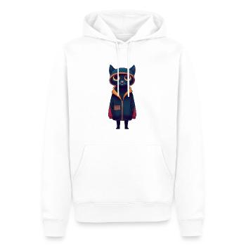 Chat avec pull - Sweat à capuche Premium bio Homme - blanc - Devant - Nico (187cm)