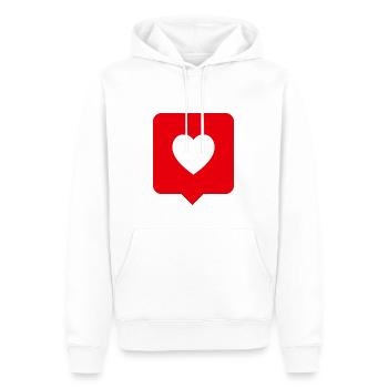 GEFÄLLT MIR – Herz Liebe - Männer Premium Bio Hoodie - Weiß - Vorne - Nico (187cm)