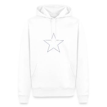 blauer Stern blue star - Männer Premium Bio Hoodie - Weiß - Vorne - Nico (187cm)