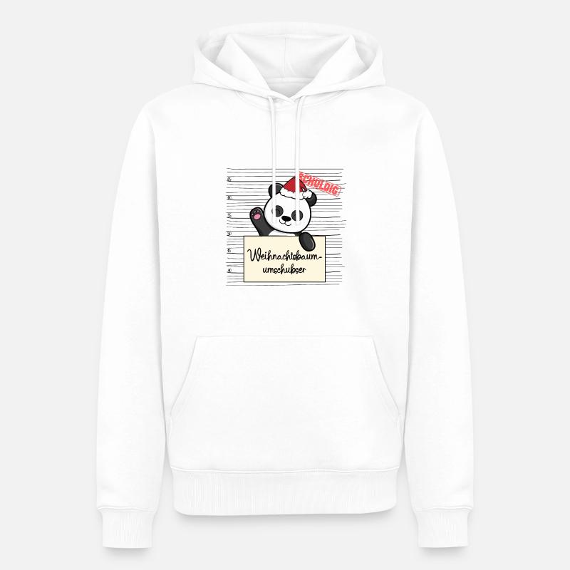 Weihnachtsbaum Umschubser Panda - Männer Premium Bio Hoodie - Weiß