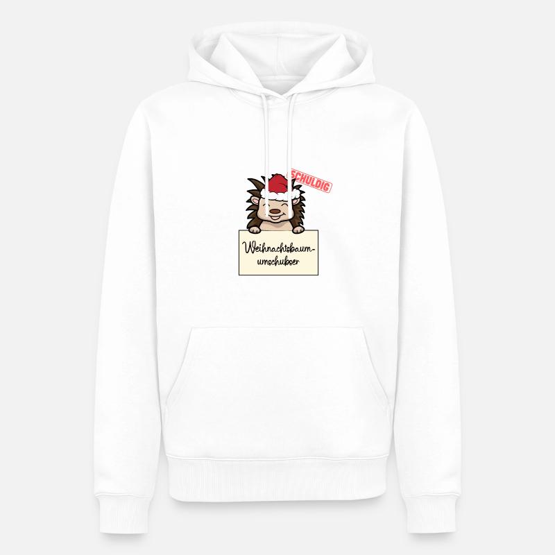 Weihnachtsbaum Umschubser Igel - Männer Premium Bio Hoodie - Weiß
