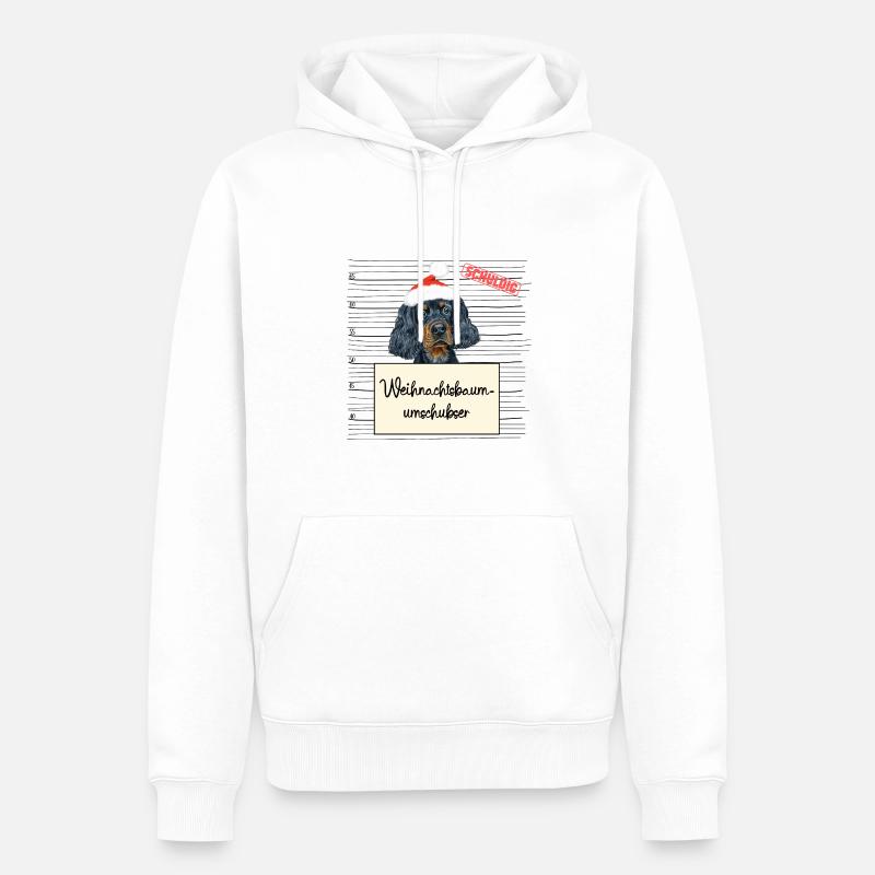 Weihnachtsbaum Umschubser Gordon Setter - Männer Premium Bio Hoodie - Weiß