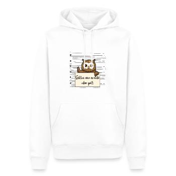 Eule lustiger Spruch humor Gefängnisbild - Männer Premium Bio Hoodie - Weiß - Vorne - Nico (187cm)