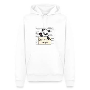Panda lustiger Spruch humor Gefängnisbild - Männer Premium Bio Hoodie - Weiß - Vorne - Nico (187cm)