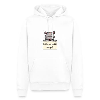 Nilpferd lustiger Spruch humor Gefängnisbild - Männer Premium Bio Hoodie - Weiß - Vorne - Nico (187cm)