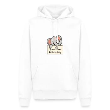 Elefant lustiger Spruch humor Gefängnisbild - Männer Premium Bio Hoodie - Weiß - Vorne - Nico (187cm)