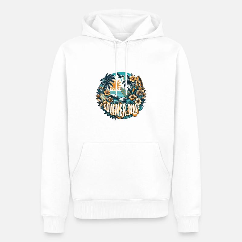 Summer Time - Männer Premium Bio Hoodie - Weiß