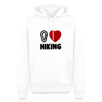 I love hiking Wandern Herz Liebe Wanderer - Männer Premium Bio Hoodie - Weiß - Vorne - Nico (187cm)