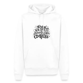Jetez de la gentillesse comme des confettis - Sweat à capuche Premium bio Homme - blanc - Devant - Nico (187cm)