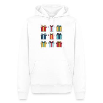 colourful packages for Christmas - Men’s Premium Organic Hoodie - white - Front - Nico (187cm)