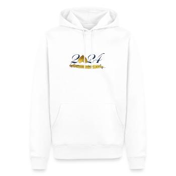 positive vibes only - Männer Premium Bio Hoodie - Weiß - Vorne - Nico (187cm)