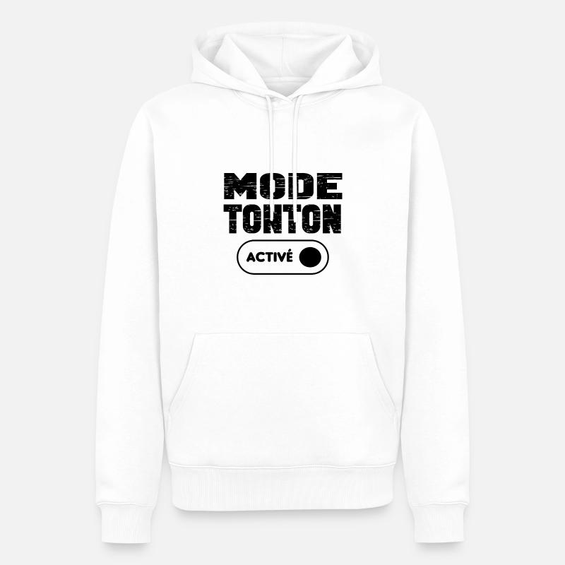 mode tonton activé - Sweat à capuche Premium bio Homme - blanc