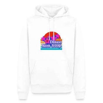 Non-Stop-Disco! Frische und französisch angehauchte Musik! - Männer Premium Bio Hoodie - Weiß - Vorne - Nico (187cm)