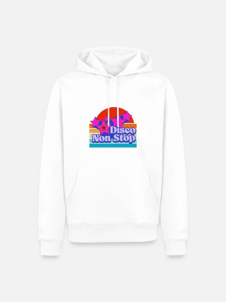 Non-stop diskotek! Frisk og fransk touch musik! - Herre Premium økologisk hoodie - hvid