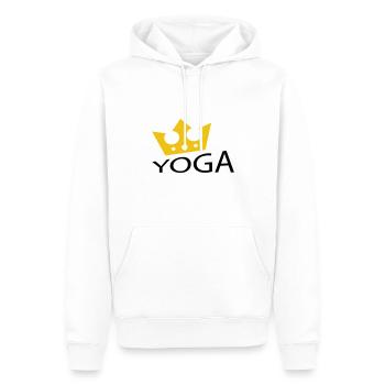 Yoga / Namaste / Fleur de lotus - Sweat à capuche Premium bio Homme - blanc - Devant - Nico (187cm)