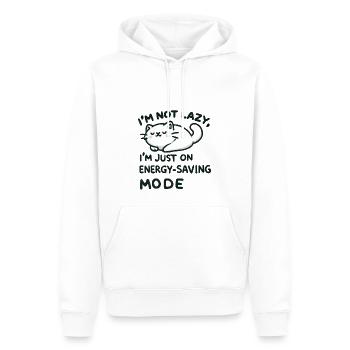 Lazy Cat - Männer Premium Bio Hoodie - Weiß - Vorne - Nico (187cm)